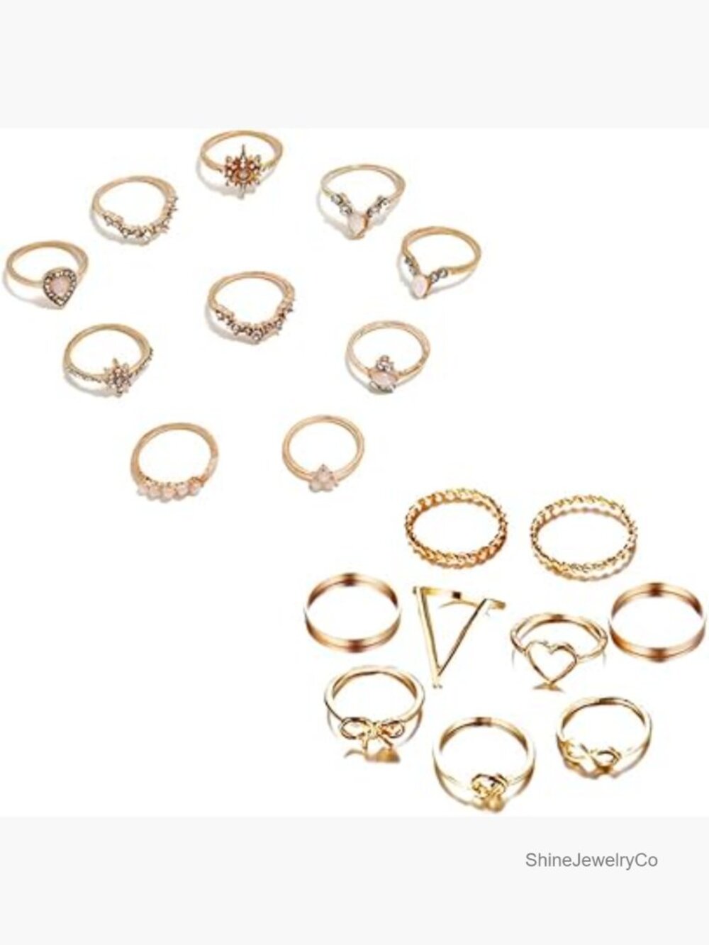Boho Knuckle Stacking Rings Set Midi Rings Multi-Pack Jewelry